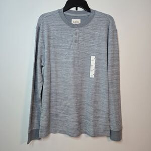 Goodfellow & Co Blue Henley Long Sleeve Shirt Medium